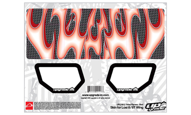UPG3612 LOSI 8IGHT/8T用ウイングスキン TRIBAL FLAMES （レッド）