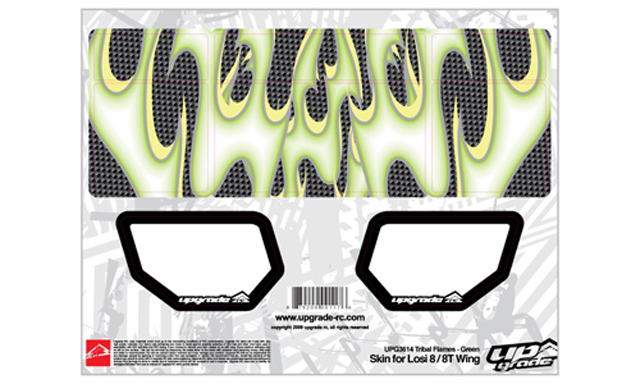 UPG3614 LOSI 8IGHT/8T用ウイングスキン TRIBAL FLAMES （グリーン）