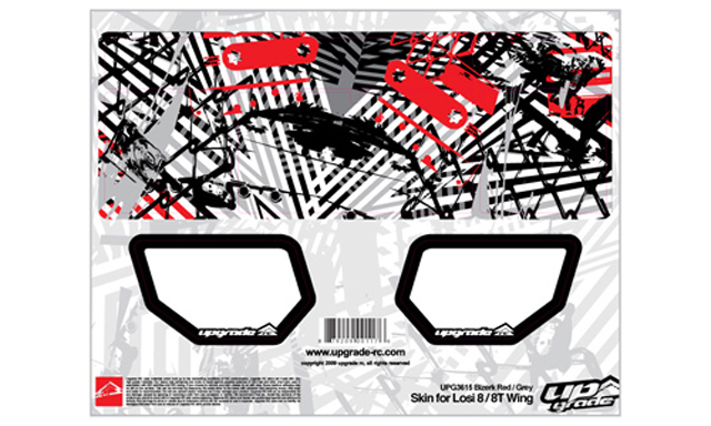 UPG3615 LOSI 8IGHT/8T用ウイングスキン BIZERK （レッド/グレー）