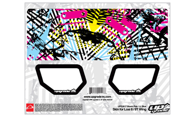 UPG3617 LOSI 8IGHT/8T用ウイングスキン BIZERK （ピンク/ライトブルー）