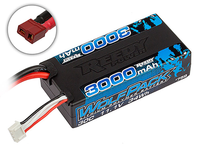 RE759　REEDY WOLFパックLiPo 3000mAh 30C 11.1V Shorty【T型コネクター】