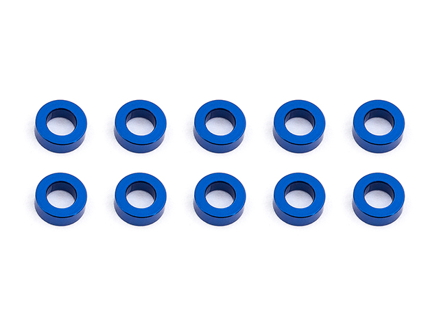 AS31383　アルミ製ボールスタッドワッシャー【ブルー/5.5x3.0x2.0 mm・10枚入】