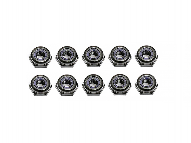 AS25219 ロープロファイルロックナット・ブラック【M3/10個入】