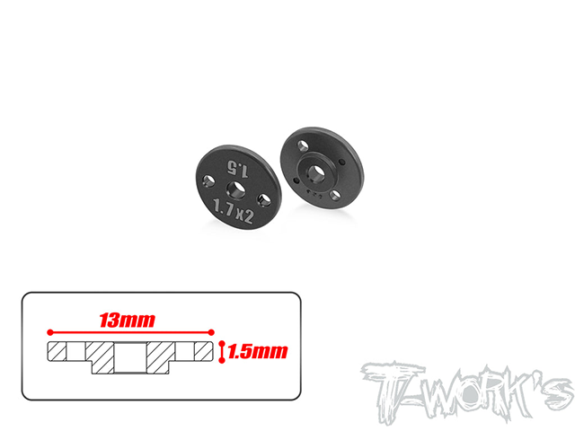 TE-242-A-1.7　13mm径削り出しショックピストン【φ1.7x2穴/1.5mm厚】