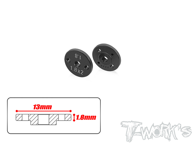 TE-242-B-1.8　13mm径削り出しショックピストン【φ1.8x2穴/1.8mm厚】