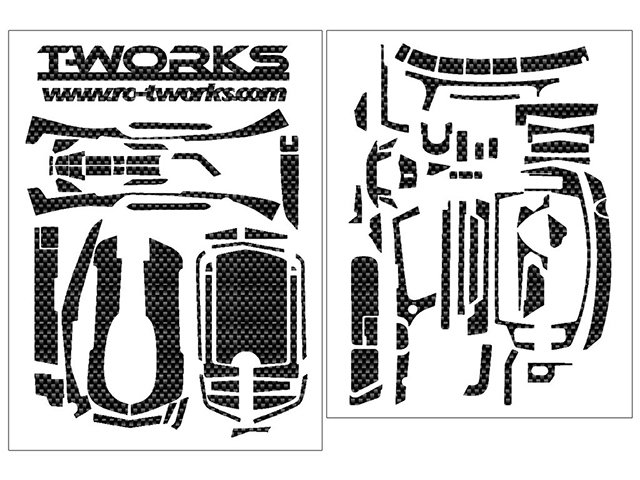 TS-043　シャイニーカーボン柄プロポスキン サンワMT-44用【ブラック&シルバー】