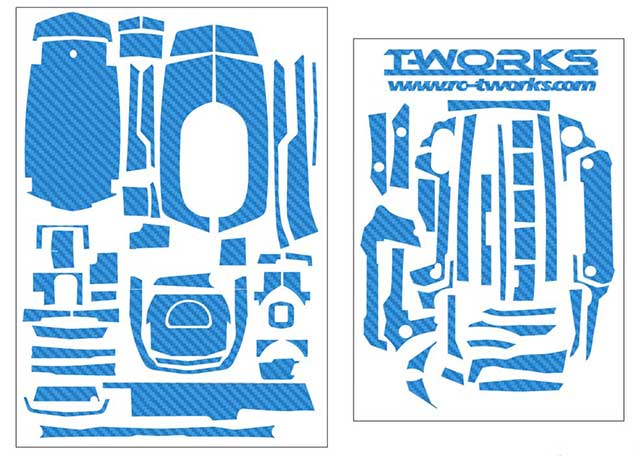 TS-044B　3D カーボン柄プロポスキン サンワM17用【ライトブルー】