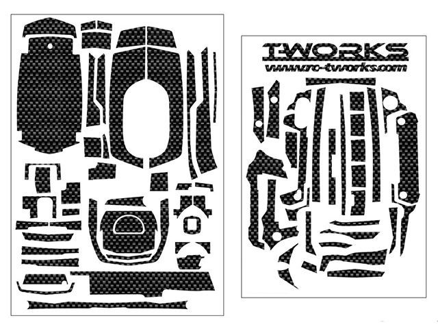 TS-045　シャイニーカーボン柄プロポスキン サンワM17用【ブラック&シルバー】