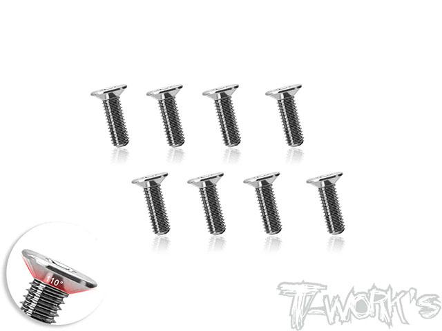 TSS-308-10DC チタン製110度カウンターシンクスクリュー【3x8mm/8本入】