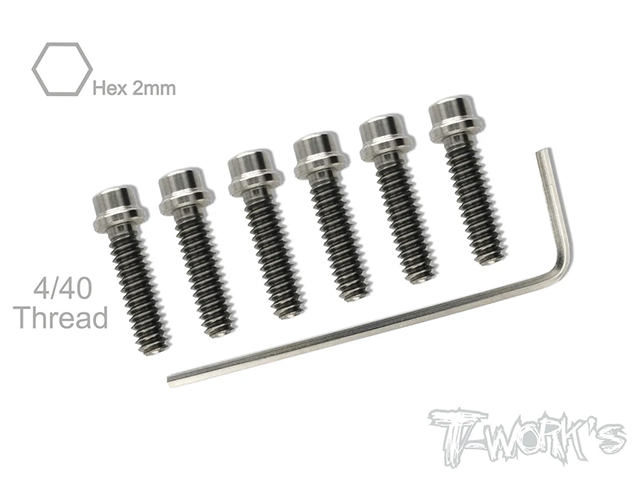 TSS-440-C　チタン製キャップヘッドスクリュー・2mm HEXソケット【4-40 x 7/16インチ/6本入 】