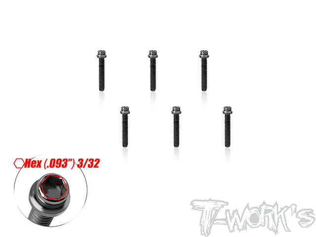 TSS-440H-58　チタン製キャップヘッドスクリュー・3/32in HEXソケット【4-40 x 5/8インチ/6本入 】